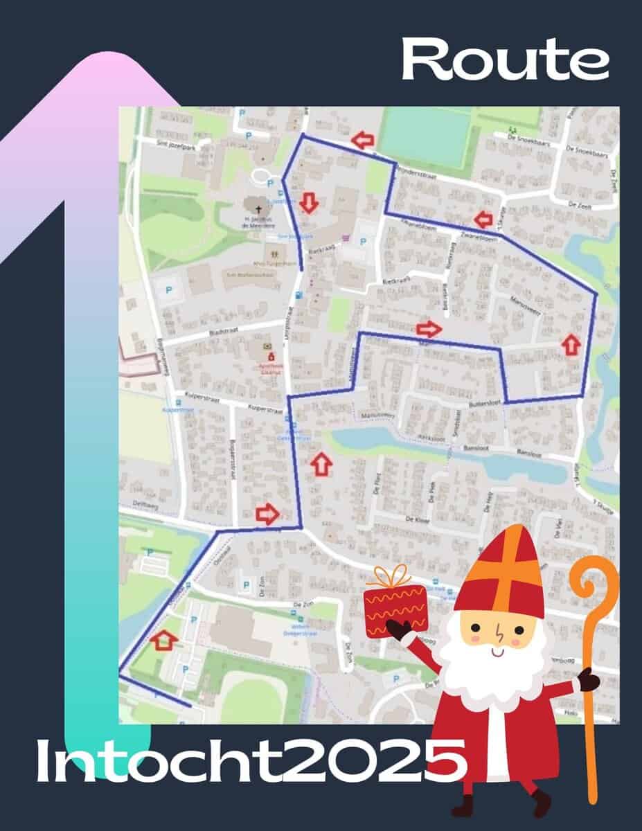 Route Sinterklaas intocht 2025